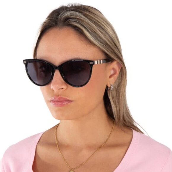 Carolina Herrera HER 0107/S 0KDX IR Sunglasses Black Cat Eye Frame, Grey Lenses main image 8